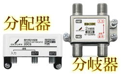 分配器：分岐器ケーブルを分ける機材