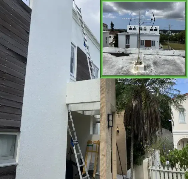 外人住宅での地デジ八木式アンテナ設置工事の写真 外人住宅での地デジ八木式アンテナ設置工事