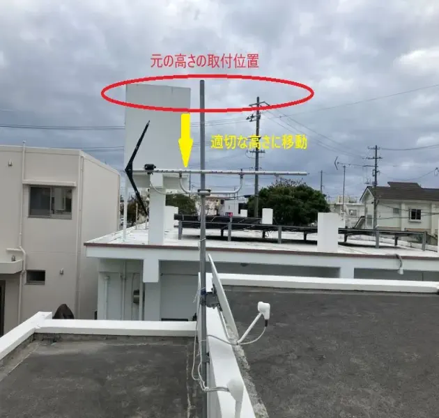 既存住宅での地デジ八木アンテナの電波改善工事の写真 既存住宅での地デジ八木アンテナの電波改善工事